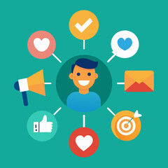 social network concept vector