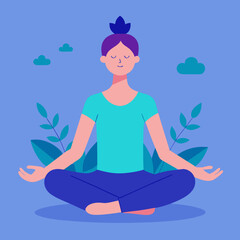 woman meditating in yoga pose
