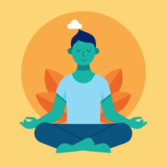 silhouette of a young woman meditating