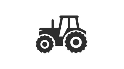 Obraz premium Black tractor icon silhouette, a versatile symbol of farming, agriculture, rural life, heavy machinery, and field work.