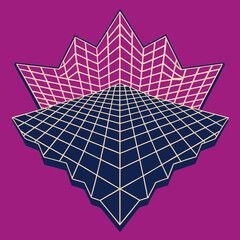Distorted grid shapes isolated. Retrofuturistic warped mesh grid. Curved mesh abstract elements. Retro punk design element. Vector curve surface background. © Designer As HasiB
