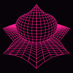 Distorted grid shapes isolated. Retrofuturistic warped mesh grid. Curved mesh abstract elements. Retro punk design element. Vector curve surface background. © Designer As HasiB