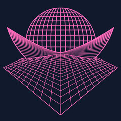 Distorted grid shapes isolated. Retrofuturistic warped mesh grid. Curved mesh abstract elements. Retro punk design element. Vector curve surface background. © Designer As HasiB