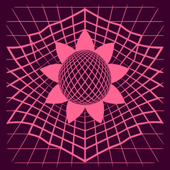 Distorted grid shapes isolated. Retrofuturistic warped mesh grid. Curved mesh abstract elements. Retro punk design element. Vector curve surface background. © Designer As HasiB