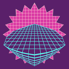 Distorted grid shapes isolated. Retrofuturistic warped mesh grid. Curved mesh abstract elements. Retro punk design element. Vector curve surface background. © Designer As HasiB