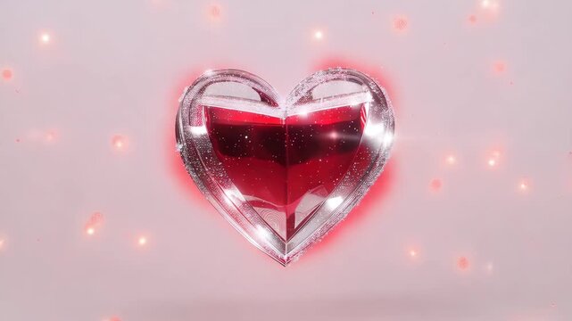 Formation of a heart shape with sparkling lights in an undefined sky during a bright moment in the day