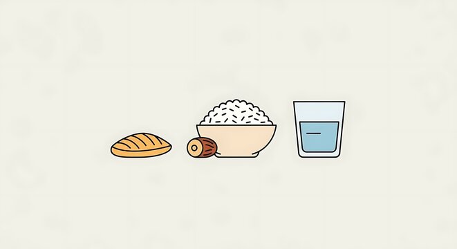 Food and drink basic staples illustration.