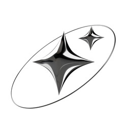 Fototapeta premium Futuristic chrome abstract 3d icon elements 