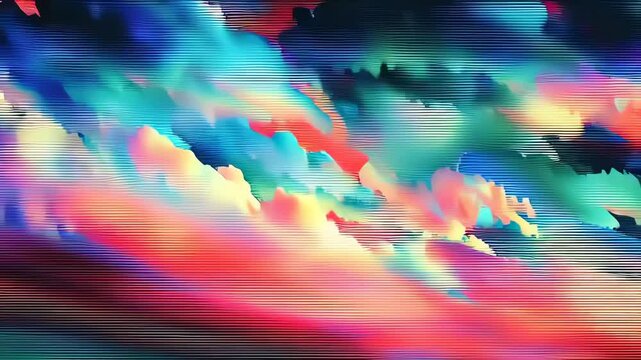 Vibrant colorful clouds at sunset sky.