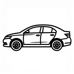 Fototapeta premium Simple vector car and transportation icons representing mobility, travel, delivery, and urban services.