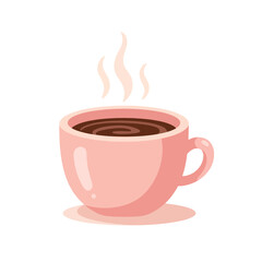 Obraz premium Steaming hot coffee in a pink cup a comforting morning beverage.