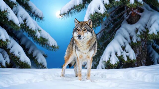 Wolves in the Snow Forest