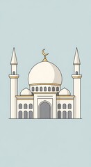 Naklejka premium Islamic Architecture Mosque Illustration Design.