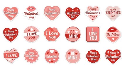 Valentine's day heartfelt greeting cards and symbols collection