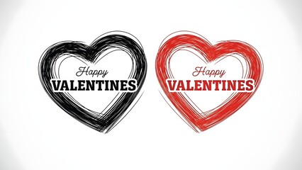 Valentine's day heart illustrations for lovers and friends