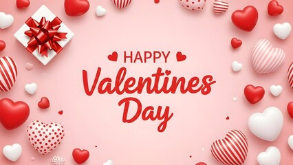 Happy valentine's day wishes with hearts and love symbols
