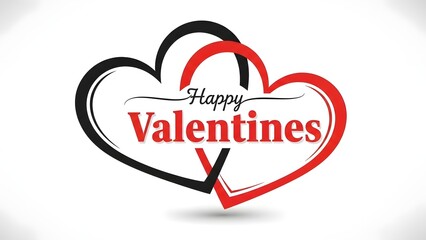 Happy valentine's day wishes with intertwined hearts