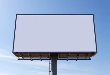 Obraz premium Clean, modern billboard on clear sky background, billboard, blank