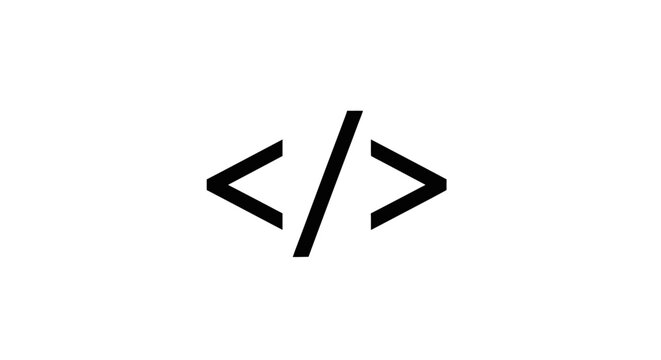 Code Slash Tags Icon for Programming and Web Development Symbol on Isolated White Background