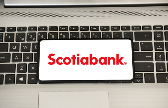 Scotiabank logo on smartphone screen. Link&ouml;ping, &Ouml;sterg&ouml;tland, Sweden 02-04-2026.