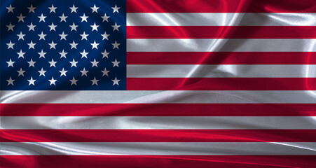 Fototapeta premium National flag of the United States with cloth texture. United States flag with realistic texture background