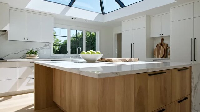 Modern Contemporary Kitchen Design With Skylights And Natural Light