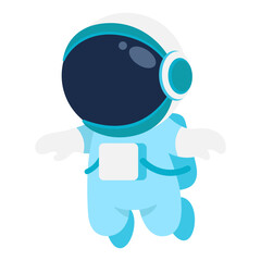 Astronaut Character Floating in Space Illustration