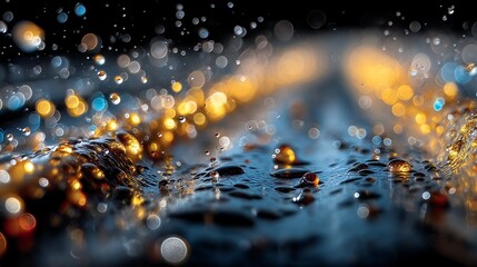 Naklejka premium rivulets of liquid metal flow in microchannels