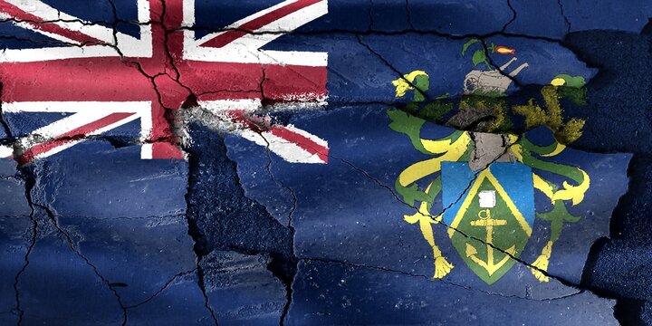 Pitcairn Islands flag cracking showing political conflict