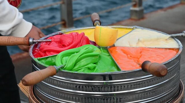 Traditional Ottoman Macun Candy Making on the Streets of Istanbul, Turkey