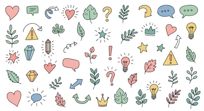 Collection of Hand Drawn Doodle Icons and Symbols 1.