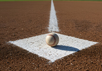 Baseball on pitchers mound
