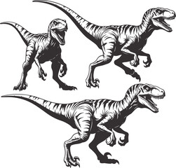 dinosaur vector set with tribal stegosaurus and realistic t rex for kids t shirt graphics