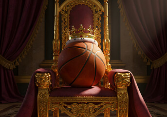 Basketball on a golden throne