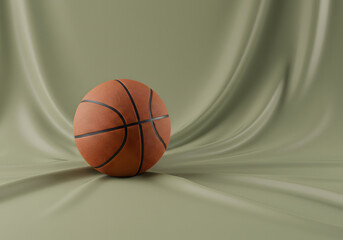 Basketball on fabric background
