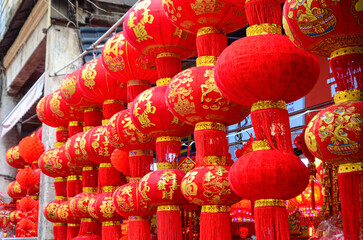 Chinese traditional custom:Writing Chinese New Year Couplets,Jiangmen,South China&rsquo;s Guangdong Province.