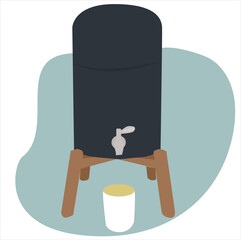 water gallons and taps. tank rain barrel cartoon. can container, 
