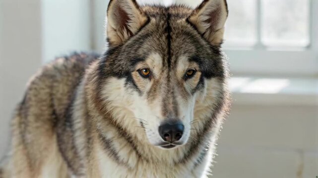 Close-up of indoor wolfdog