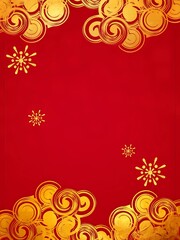 Luxury Chinese New Year Background with Traditional Red and Gold Ornaments