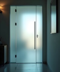 Misted Glass Door with Light Leaks Photography Scene