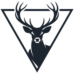 Antlered deer logo in a triangular frame