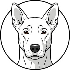 Loyal dog logo inside circle frame