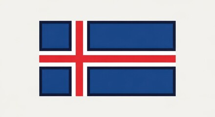 Fototapeta premium Icelandic Flag on White Background.