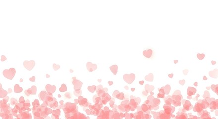 Obraz premium Pink and white abstract background with floating hearts