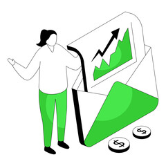 Modern design illustration of business email 