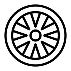 Fototapeta premium Car wheel rim line icon