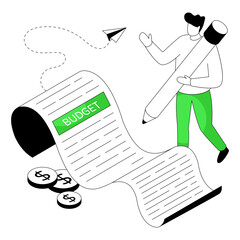 Creative design illustration of budget report 