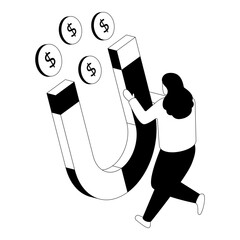 Premium download illustration of attract money