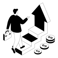 A beautiful design illustration of career growth 