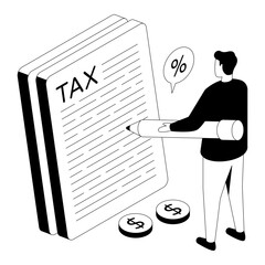 Modern design illustration of tax paper 